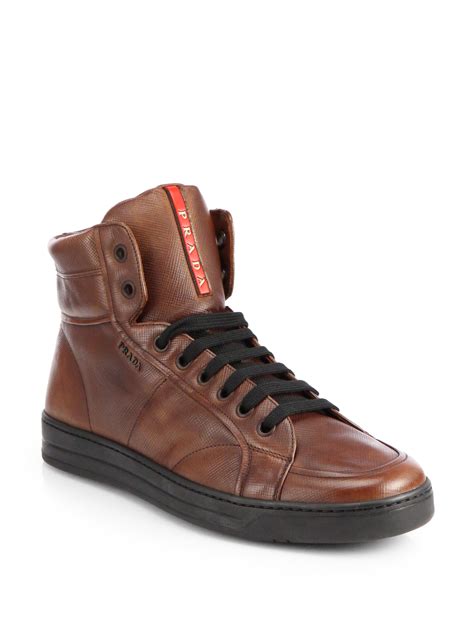 prada brown leather sneaker|chunky Prada sneakers.